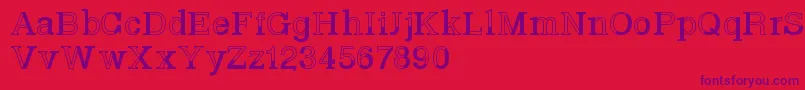 フォントBasveticafontlab – 赤い背景に紫のフォント