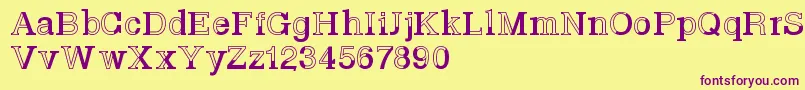 Basveticafontlab-fontti – violetit fontit keltaisella taustalla
