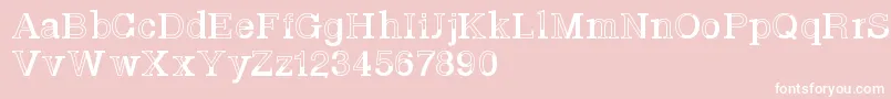 Basveticafontlab-fontti – valkoiset fontit vaaleanpunaisella taustalla