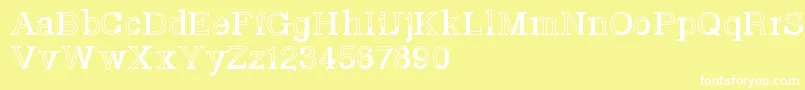 Basveticafontlab-fontti – valkoiset fontit keltaisella taustalla