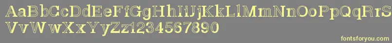 Basveticafontlab-Schriftart – Gelbe Schriften auf grauem Hintergrund