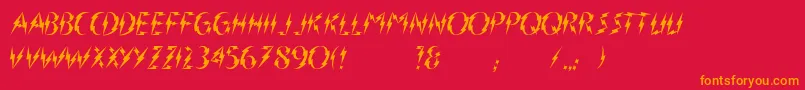 Flasher Font – Orange Fonts on Red Background