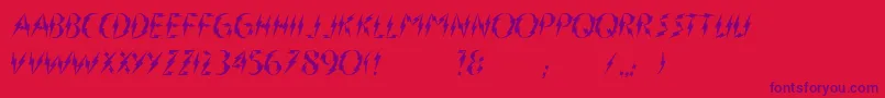 Flasher Font – Purple Fonts on Red Background