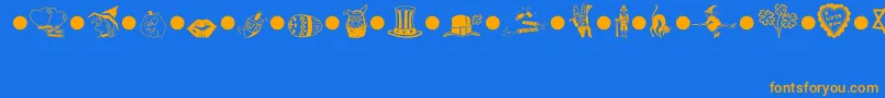 HolidaysMt Font – Orange Fonts on Blue Background