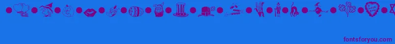 Шрифт HolidaysMt – фиолетовые шрифты на синем фоне