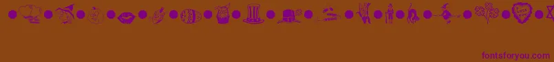 HolidaysMt Font – Purple Fonts on Brown Background
