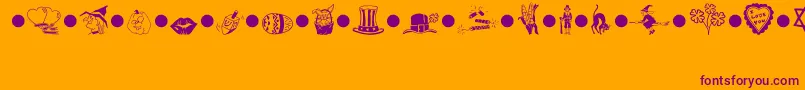 HolidaysMt Font – Purple Fonts on Orange Background
