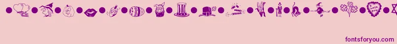 Police HolidaysMt – polices violettes sur fond rose