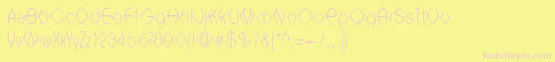 Witcb ffy-Schriftart – Rosa Schriften auf gelbem Hintergrund