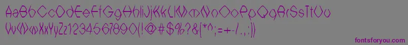 フォントWitcb ffy – 紫色のフォント、灰色の背景