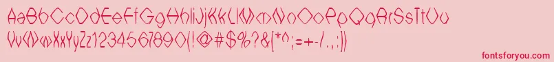 フォントWitcb ffy – ピンクの背景に赤い文字
