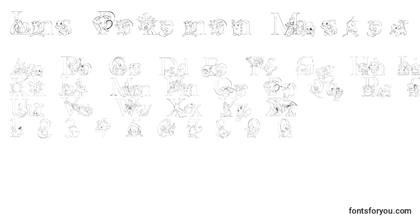 Schriftart Lms Pokemon Master Outline – Alphabet, Zahlen, spezielle Symbole