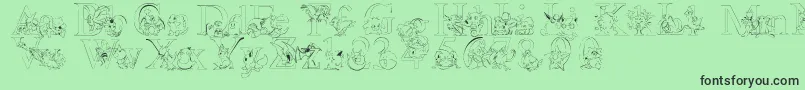 Lms Pokemon Master Outline Font – Black Fonts on Green Background
