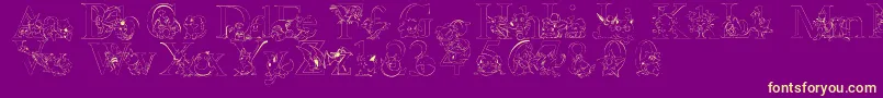 Lms Pokemon Master Outline Font – Yellow Fonts on Purple Background