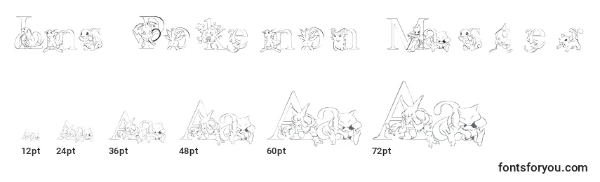 Größen der Schriftart Lms Pokemon Master Outline