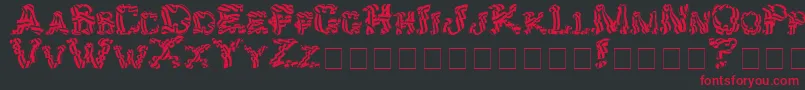 フォントRcAllAmerican – 黒い背景に赤い文字
