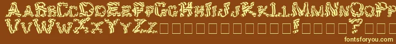 RcAllAmerican Font – Yellow Fonts on Brown Background