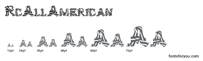 Размеры шрифта RcAllAmerican