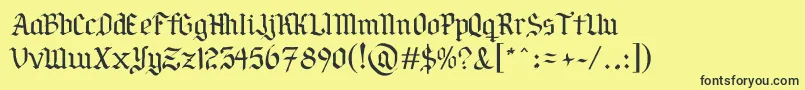 PorSiempreGРІtica Font – Black Fonts on Yellow Background