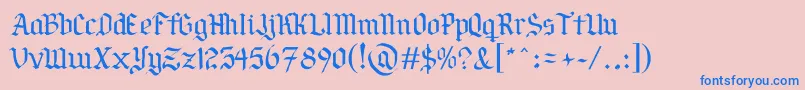 PorSiempreGРІtica Font – Blue Fonts on Pink Background