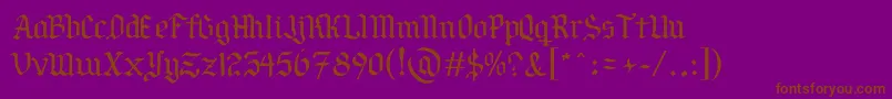PorSiempreGРІtica-Schriftart – Braune Schriften auf violettem Hintergrund