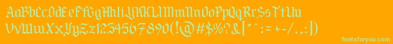 Шрифт PorSiempreGРІtica – зелёные шрифты на оранжевом фоне