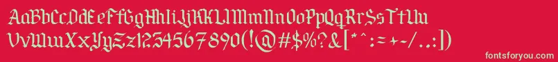 PorSiempreGРІtica Font – Green Fonts on Red Background