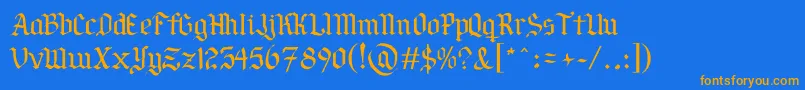 More about PorSiempreGРІtica Font PorSiempreGРІtica Font – Orange Fonts on Blue Background