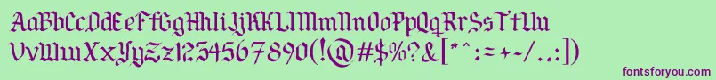 PorSiempreGРІtica Font – Purple Fonts on Green Background