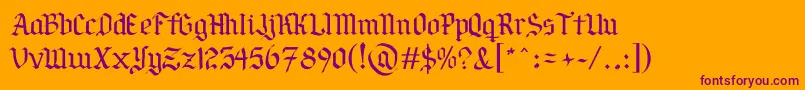 PorSiempreGРІtica Font – Purple Fonts on Orange Background