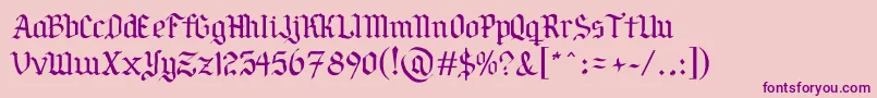 PorSiempreGРІtica-Schriftart – Violette Schriften auf rosa Hintergrund