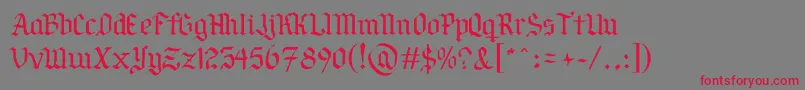 PorSiempreGРІtica Font – Red Fonts on Gray Background