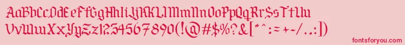 PorSiempreGРІtica-Schriftart – Rote Schriften auf rosa Hintergrund
