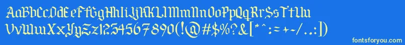 PorSiempreGРІtica Font – Yellow Fonts on Blue Background