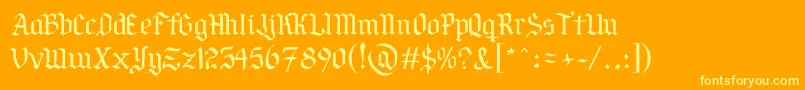 PorSiempreGРІtica Font – Yellow Fonts on Orange Background