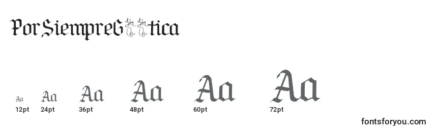Größen der Schriftart PorSiempreGРІtica