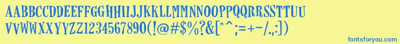 Horseshoes Font – Blue Fonts on Yellow Background