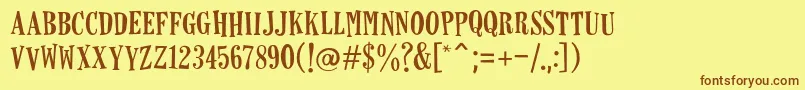 Horseshoes Font – Brown Fonts on Yellow Background