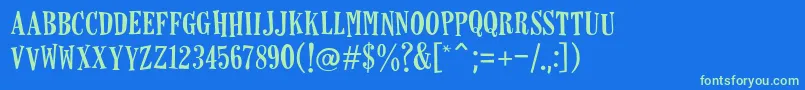 Horseshoes Font – Green Fonts on Blue Background