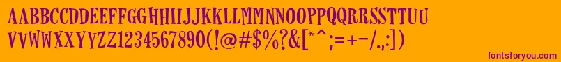 Horseshoes Font – Purple Fonts on Orange Background
