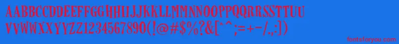Horseshoes Font – Red Fonts on Blue Background