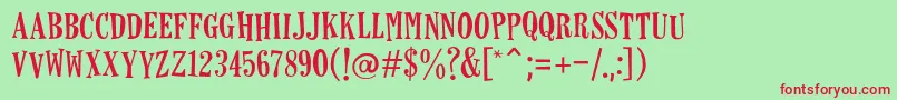 Horseshoes Font – Red Fonts on Green Background