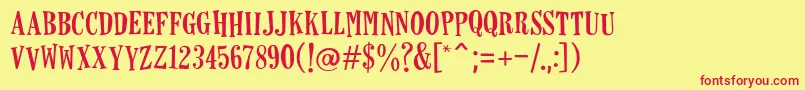 Horseshoes Font – Red Fonts on Yellow Background