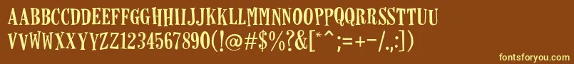 Horseshoes Font – Yellow Fonts on Brown Background