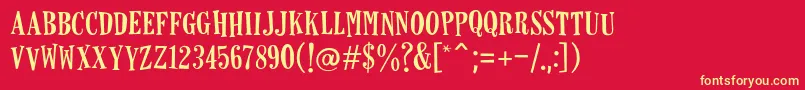 Horseshoes Font – Yellow Fonts on Red Background