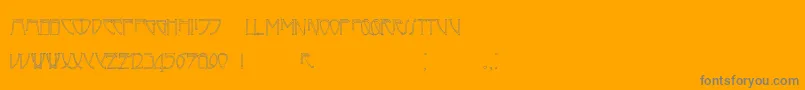 Cafenorden-Schriftart – Graue Schriften auf orangefarbenem Hintergrund