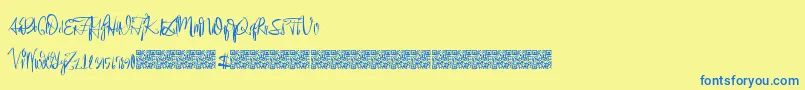 Eventshark Font – Blue Fonts on Yellow Background