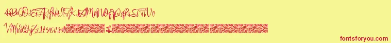 Eventshark Font – Red Fonts on Yellow Background