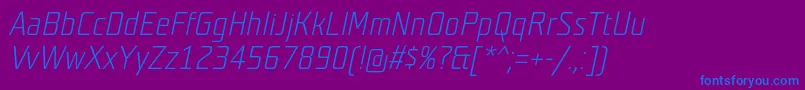 Police TeutonhellItalic – polices bleues sur fond violet