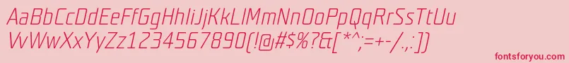 フォントTeutonhellItalic – ピンクの背景に赤い文字